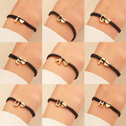 Simple Style Letter Heart Shape Alloy Braid Women'S Bracelets