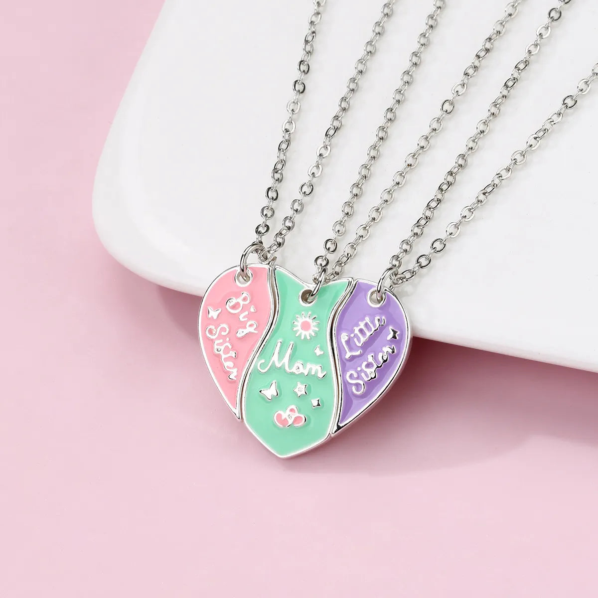 Simple Style Letter Heart Shape Alloy Enamel Unisex Pendant Necklace