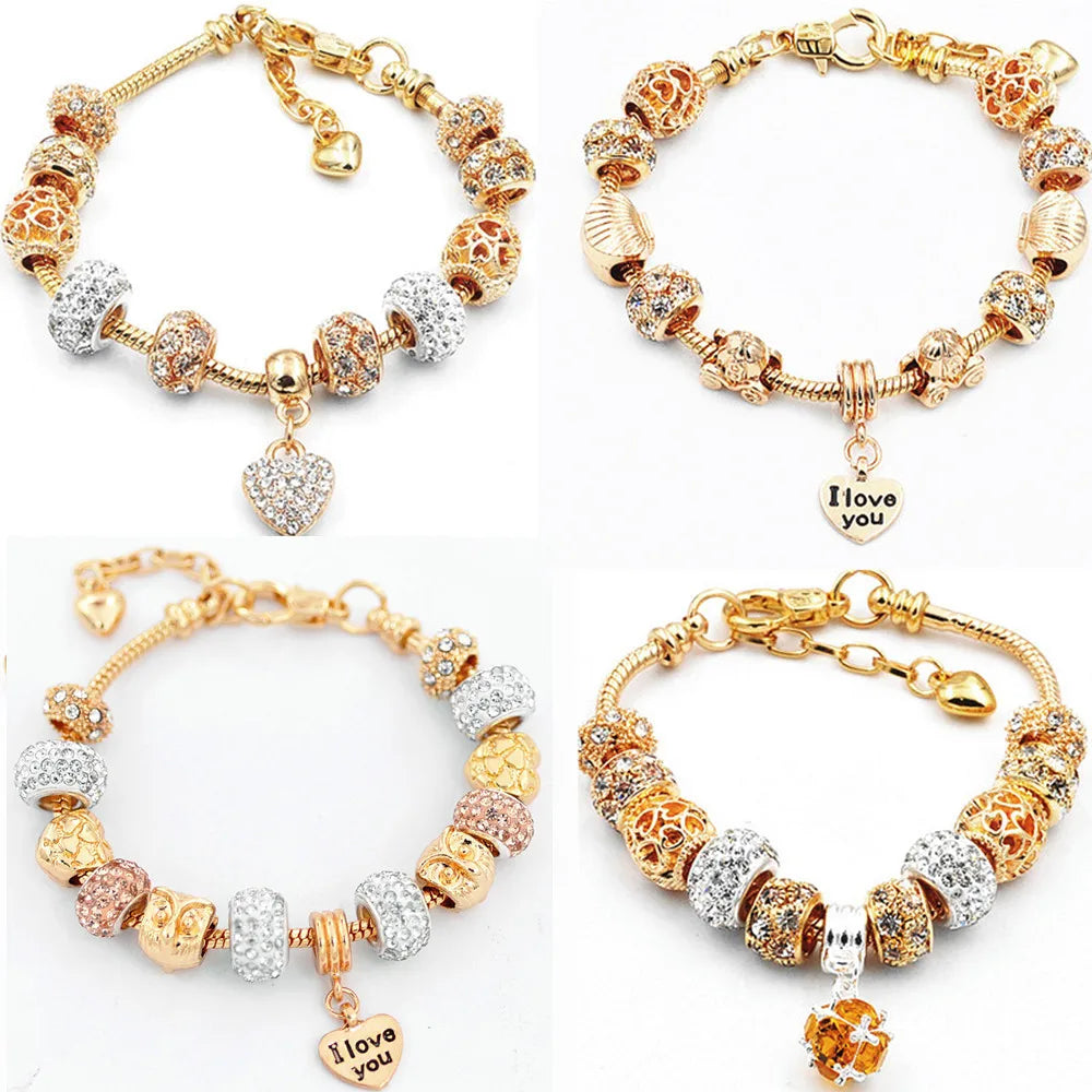 Simple Style Letter Heart Shape Diamond Alloy Wholesale Bracelets