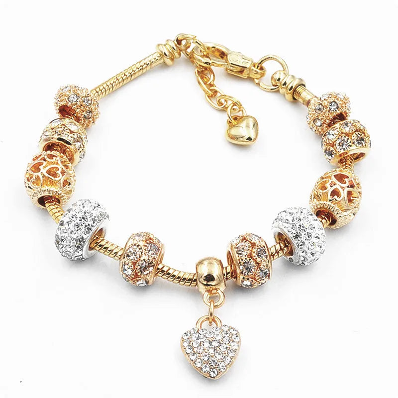 Simple Style Letter Heart Shape Diamond Alloy Wholesale Bracelets