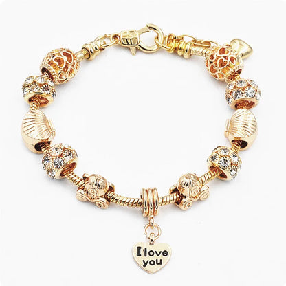 Simple Style Letter Heart Shape Diamond Alloy Wholesale Bracelets