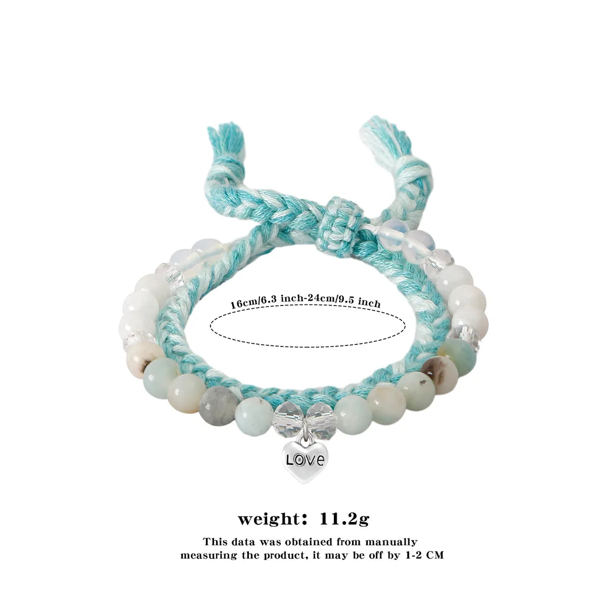 Simple Style Letter Heart Shape Natural Stone Cotton Wholesale Bracelets