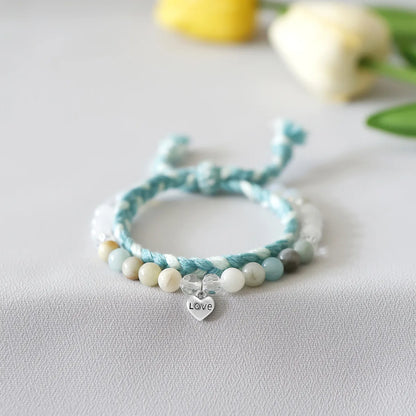 Simple Style Letter Heart Shape Natural Stone Cotton Wholesale Bracelets