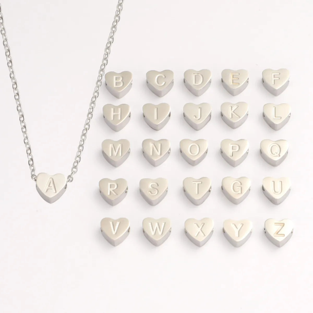 Simple Style Letter Heart Shape Stainless Steel Titanium Steel Pendant Necklace