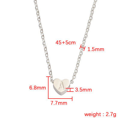 Simple Style Letter Heart Shape Stainless Steel Titanium Steel Pendant Necklace