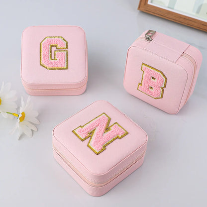 Simple Style Letter Pu Leather Jewelry Boxes