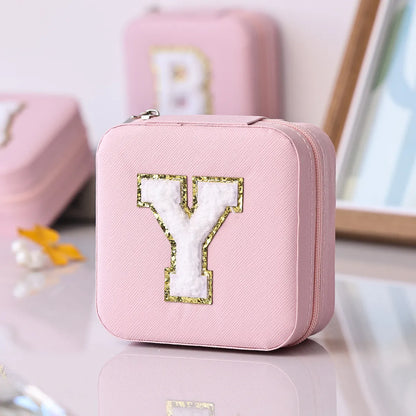 Simple Style Letter Pu Leather Jewelry Boxes