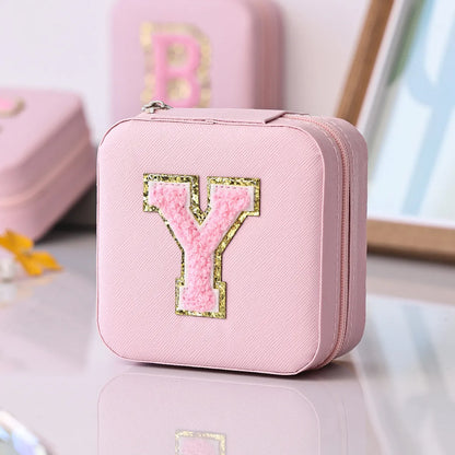 Simple Style Letter Pu Leather Jewelry Boxes