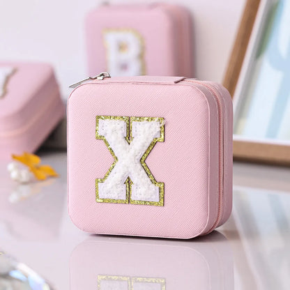 Simple Style Letter Pu Leather Jewelry Boxes