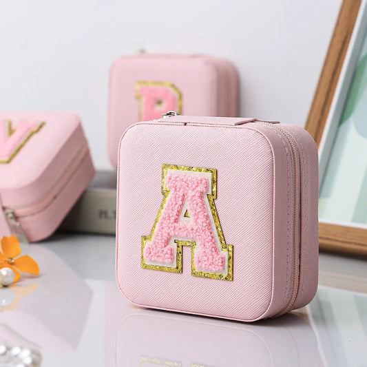 Simple Style Letter Pu Leather Jewelry Boxes