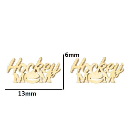 Simple Style Letter Skates Ball Stainless Steel Plating Hollow Out Ear Studs 1 Pair