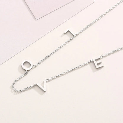 Simple Style Letter Solid Color Stainless Steel Plating 18k Gold Plated Necklace