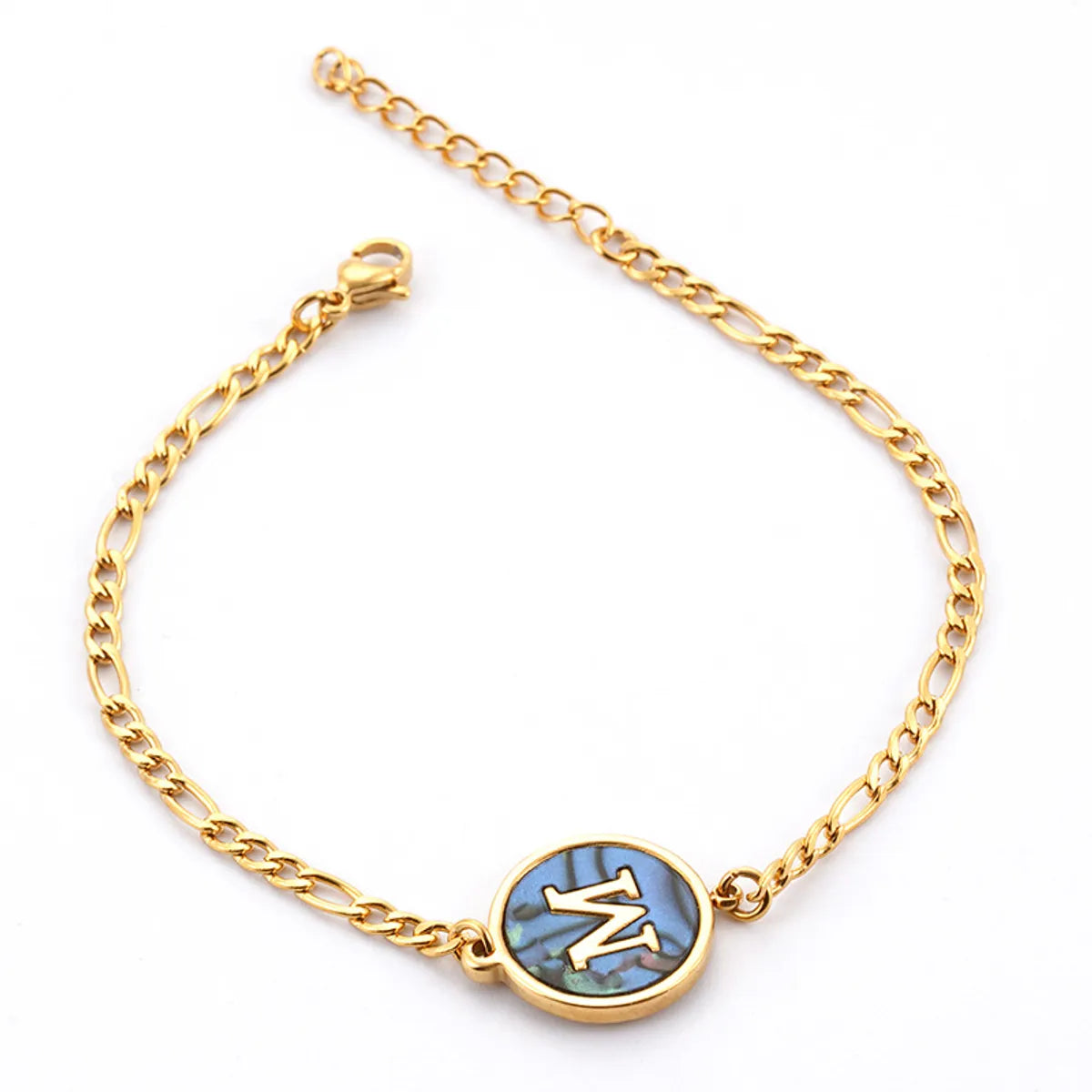 Simple Style Letter Stainless Steel Bracelets Gold Plated Shell Stainless Steel Bracelets