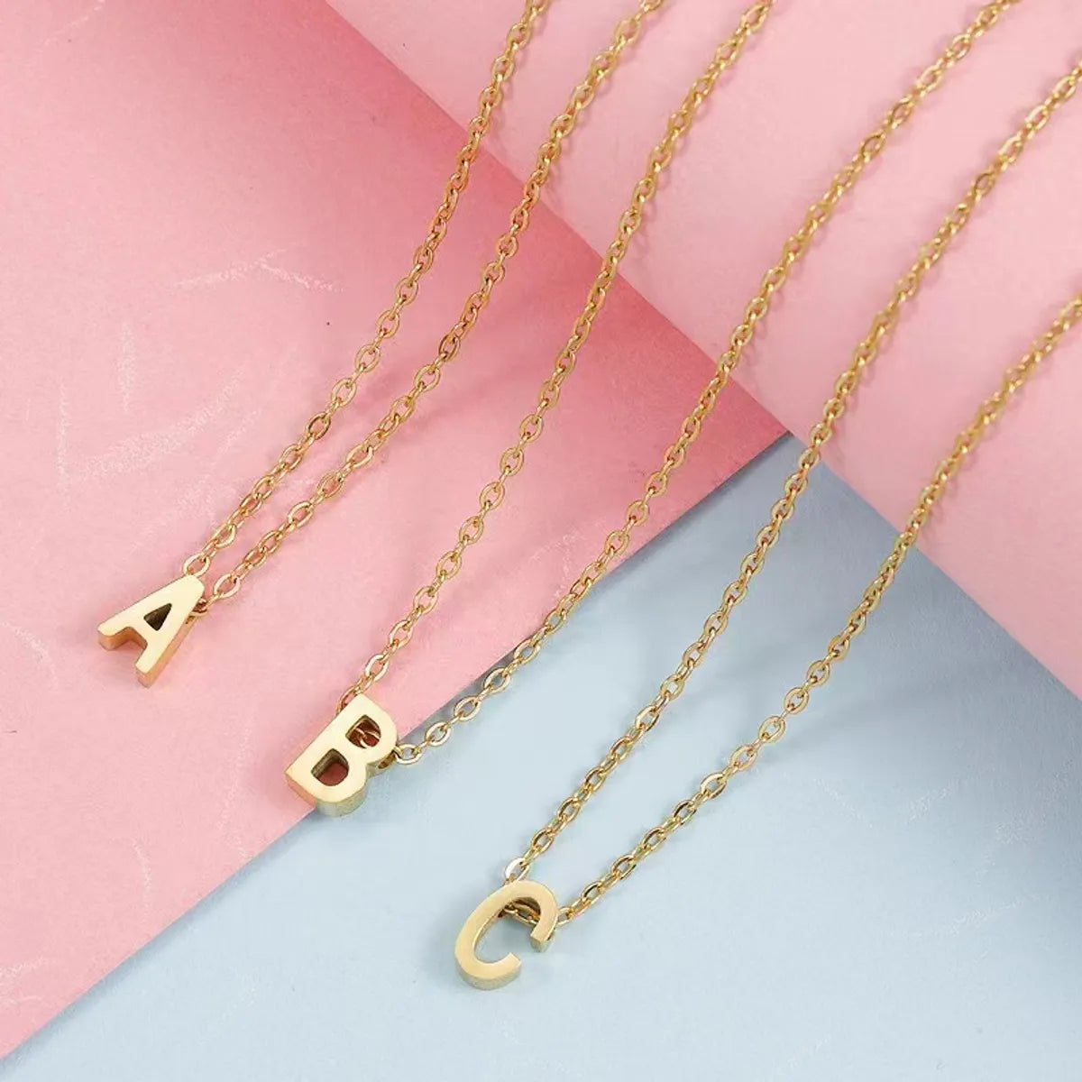 Simple Style Letter Stainless Steel Carving Necklace