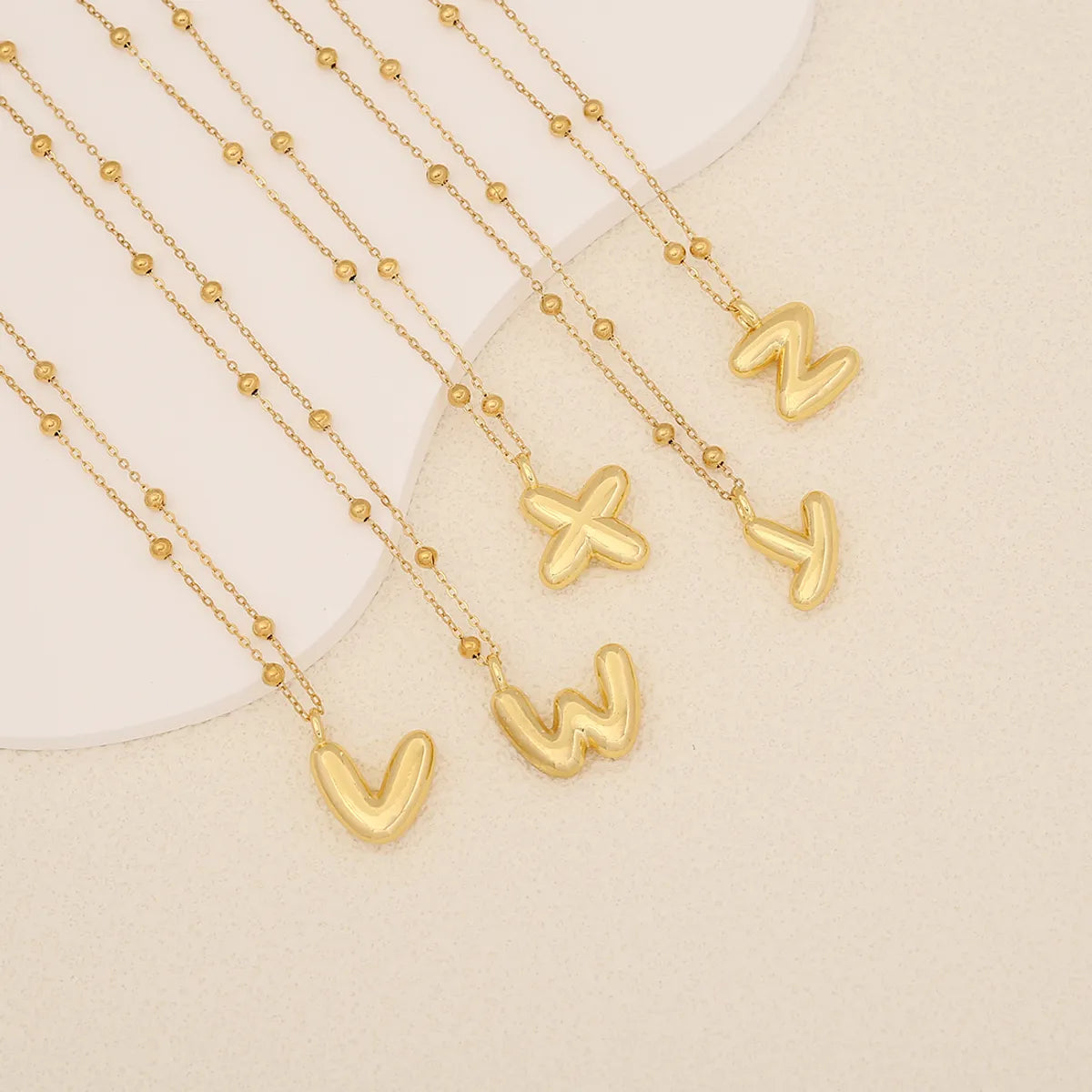 Simple Style Letter Stainless Steel Copper Plating Pendant Necklace