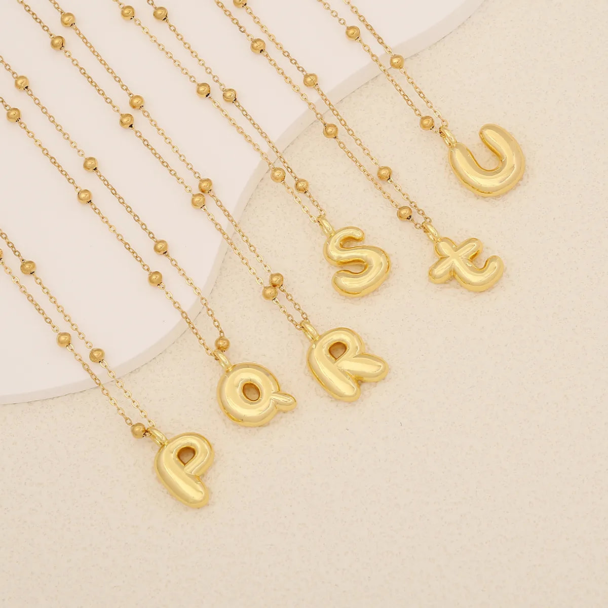 Simple Style Letter Stainless Steel Copper Plating Pendant Necklace