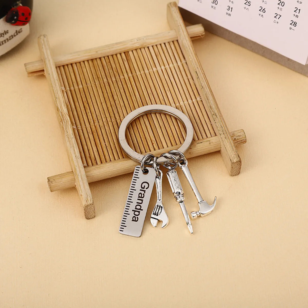 Simple Style Letter Stainless Steel Father'S Day Women'S Men'S Bag Pendant Keychain