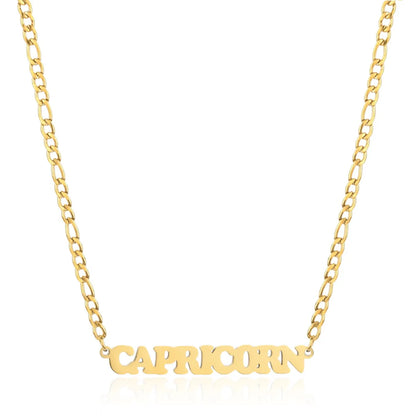 Simple Style Letter Stainless Steel Gold Plated Necklace