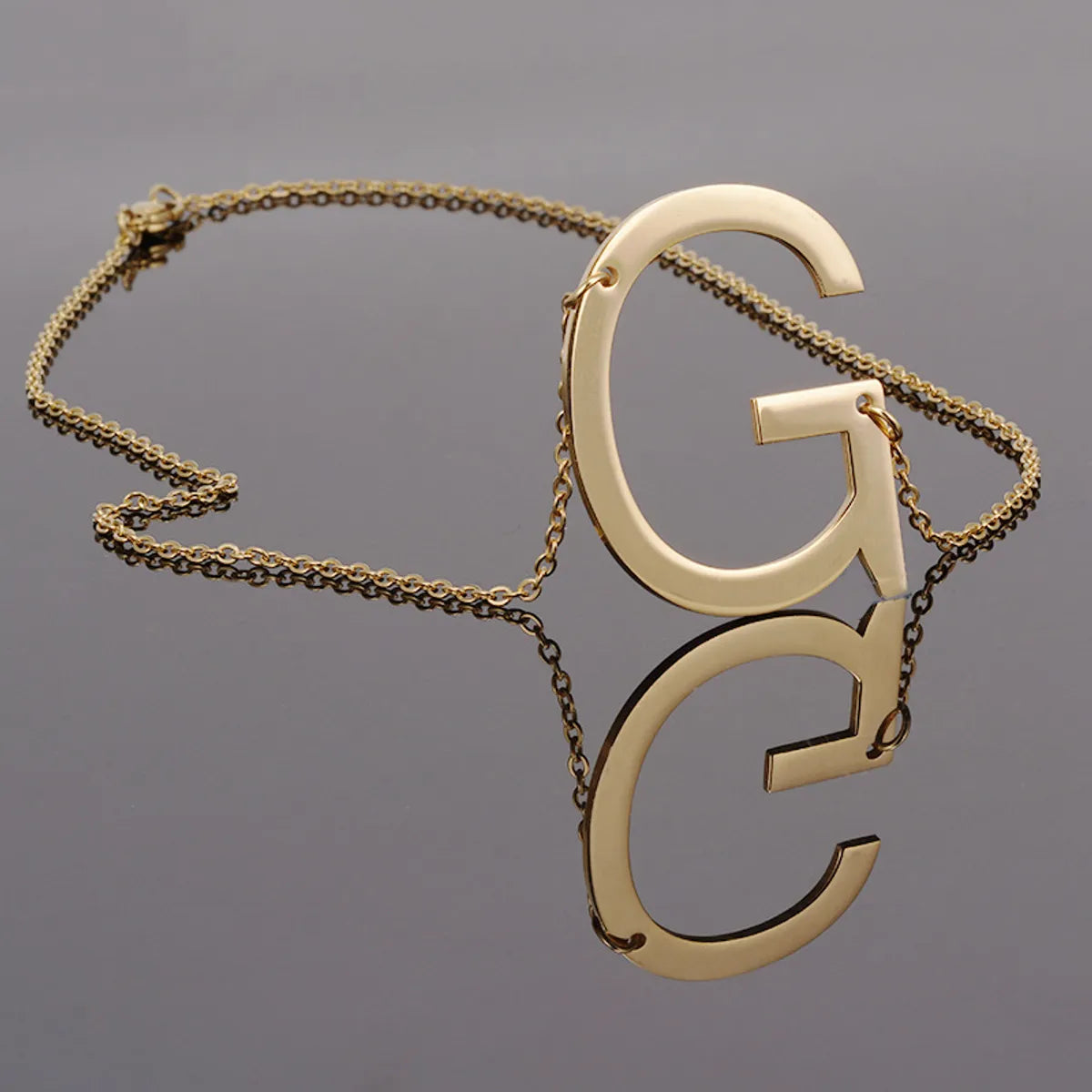 Simple Style Letter Stainless Steel Necklace Plating Stainless Steel Necklaces