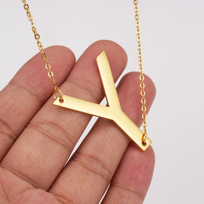 Simple Style Letter Stainless Steel Necklace Plating Stainless Steel Necklaces