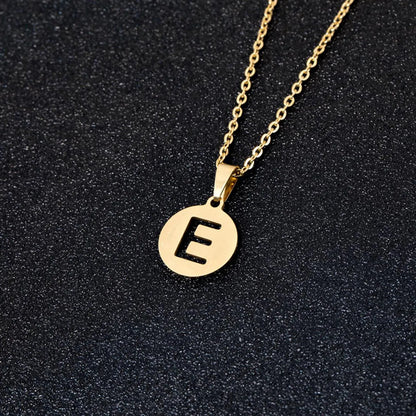 Simple Style Letter Stainless Steel Necklace Plating Stainless Steel Necklaces