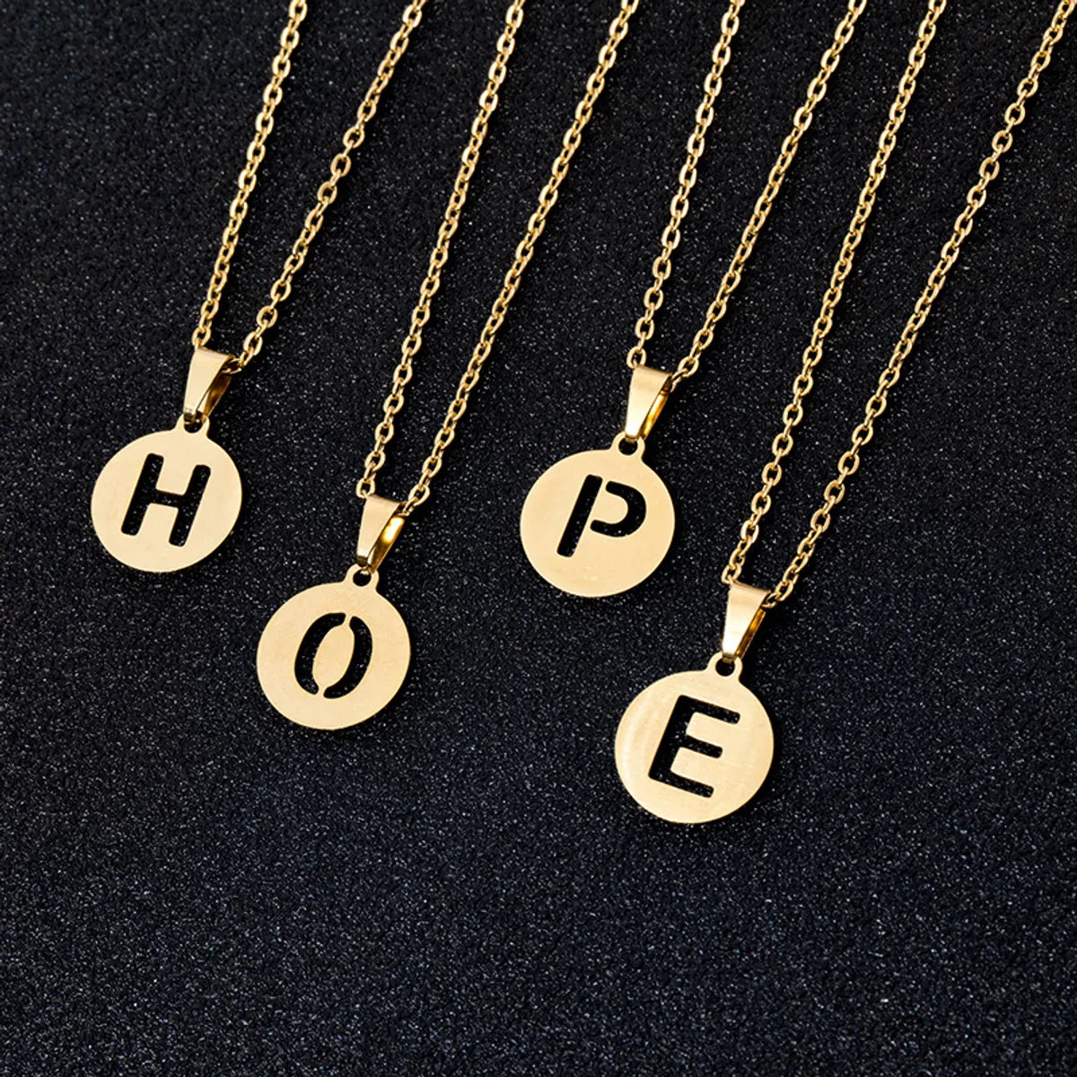 Simple Style Letter Stainless Steel Necklace Plating Stainless Steel Necklaces