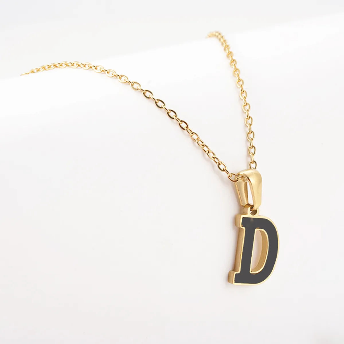 Simple Style Letter Stainless Steel Pendant Necklace Gold Plated Stainless Steel Necklaces