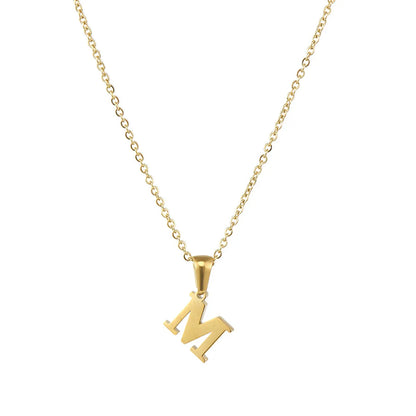 Simple Style Letter Stainless Steel Plating Pendant Necklace