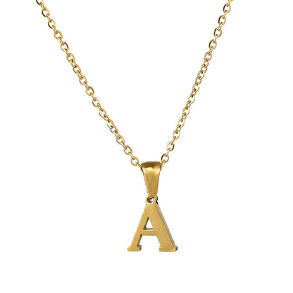 Simple Style Letter Stainless Steel Plating Pendant Necklace