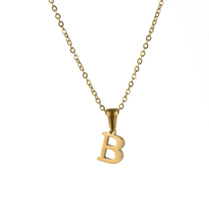 Simple Style Letter Stainless Steel Plating Pendant Necklace