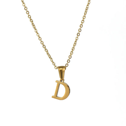 Simple Style Letter Stainless Steel Plating Pendant Necklace