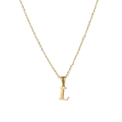 Simple Style Letter Stainless Steel Plating Pendant Necklace