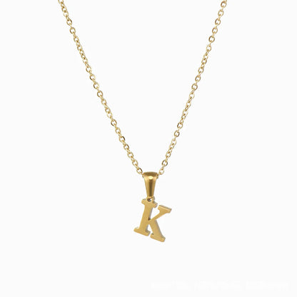 Simple Style Letter Stainless Steel Plating Pendant Necklace