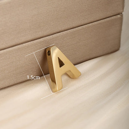 1 Piece 304 Stainless Steel 18K Gold Plated Letter