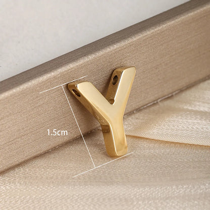 1 Piece 304 Stainless Steel 18K Gold Plated Letter