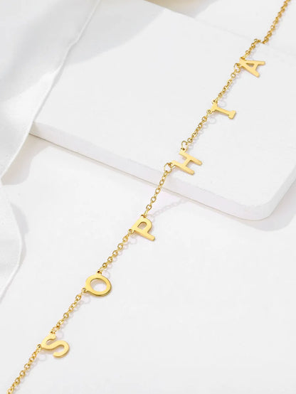 Simple Style Letter Stainless Steel Plating 18k Gold Plated Necklace