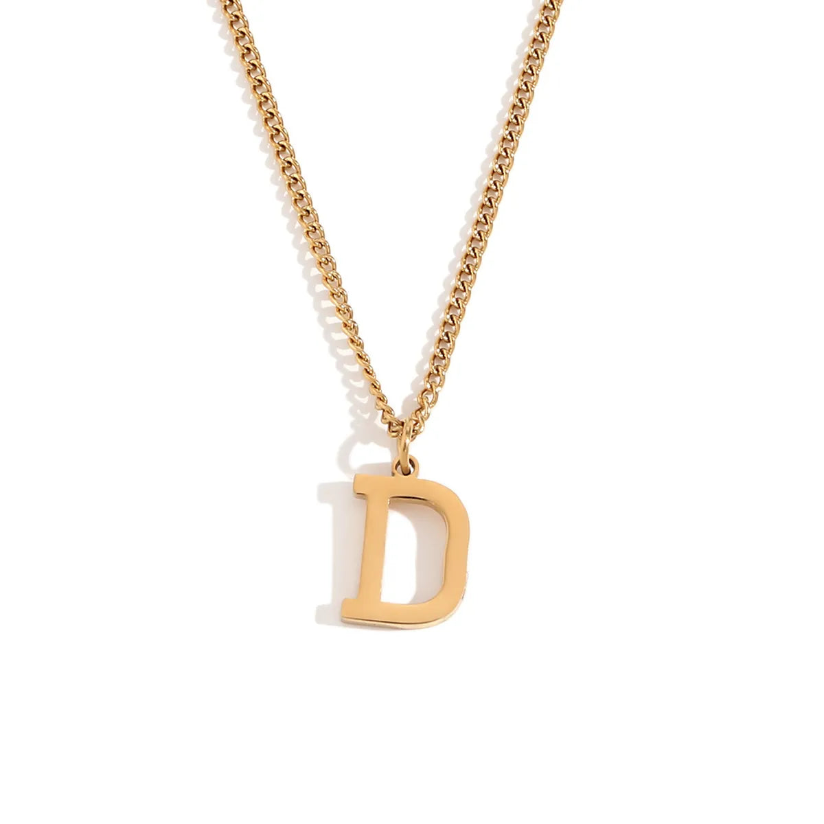 Wholesale Jewelry Simple Style Letter 304 Stainless Steel 18K Gold Plated Plating Pendant Necklace