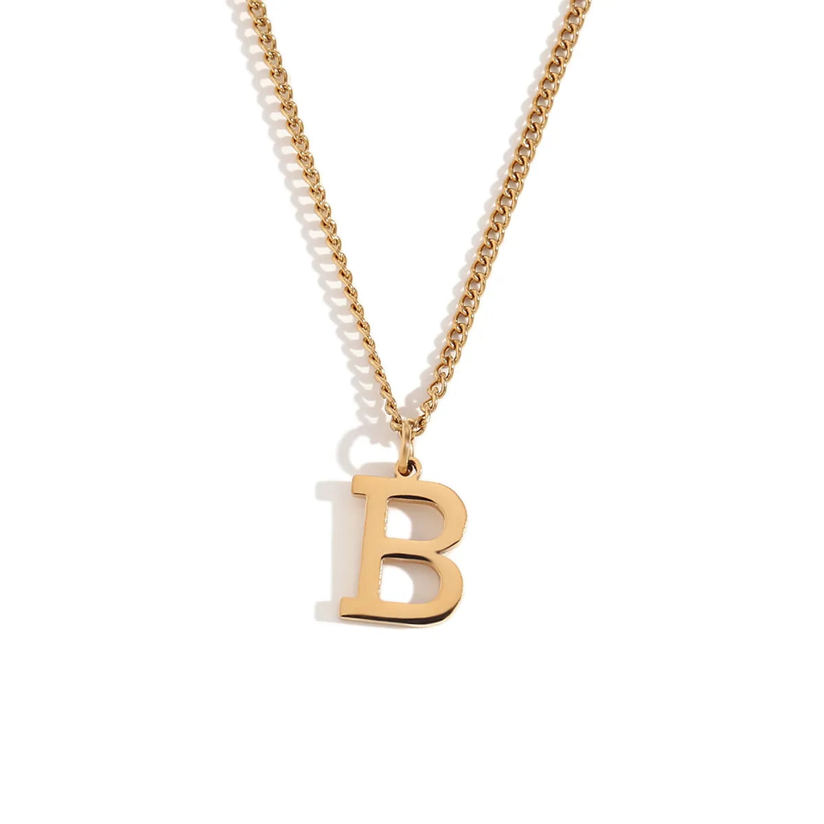 Wholesale Jewelry Simple Style Letter 304 Stainless Steel 18K Gold Plated Plating Pendant Necklace