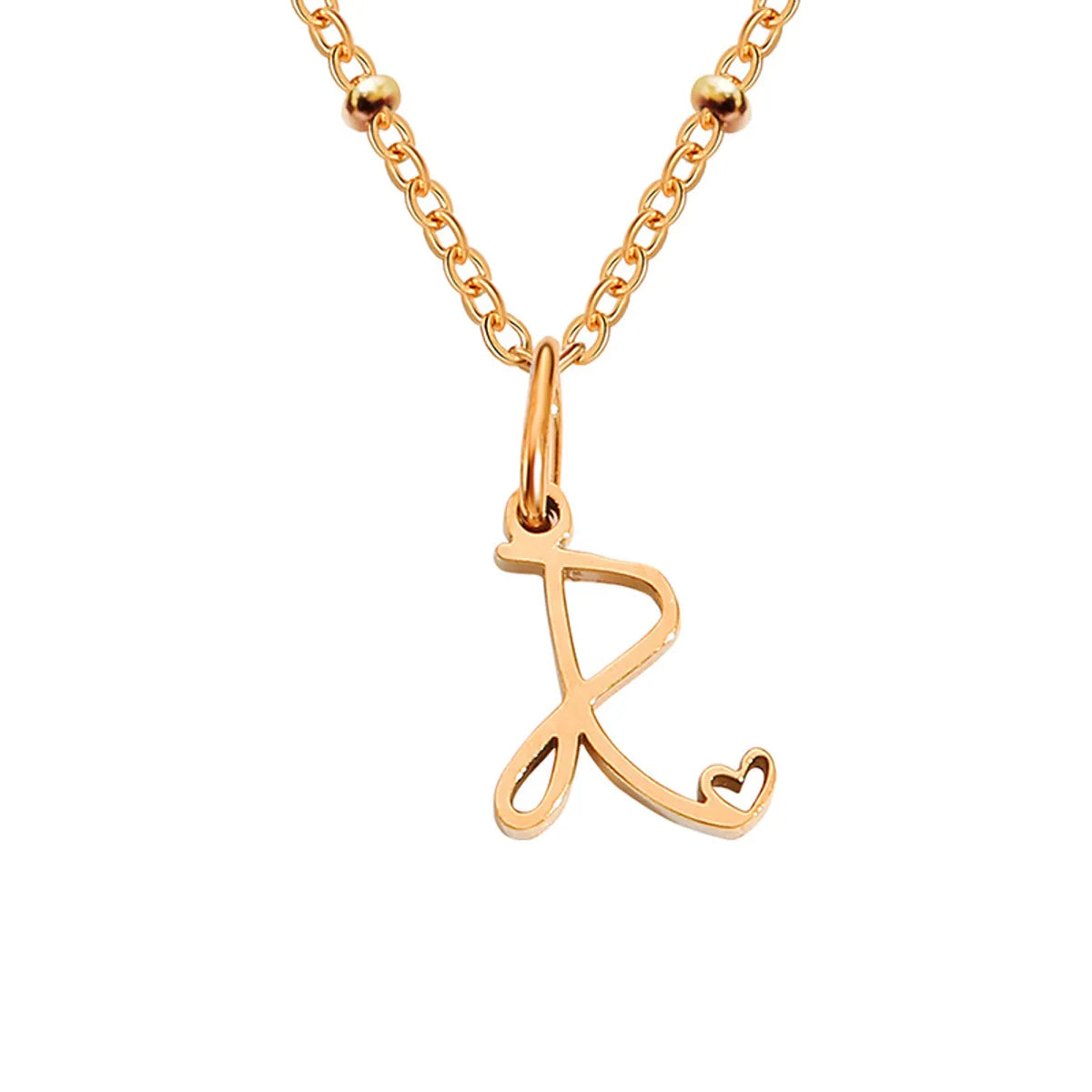 Simple Style Letter Stainless Steel Plating Gold Plated Pendant Necklace