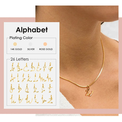 Simple Style Letter Stainless Steel Plating Gold Plated Pendant Necklace