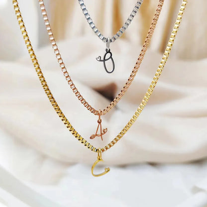 Simple Style Letter Stainless Steel Plating Gold Plated Pendant Necklace