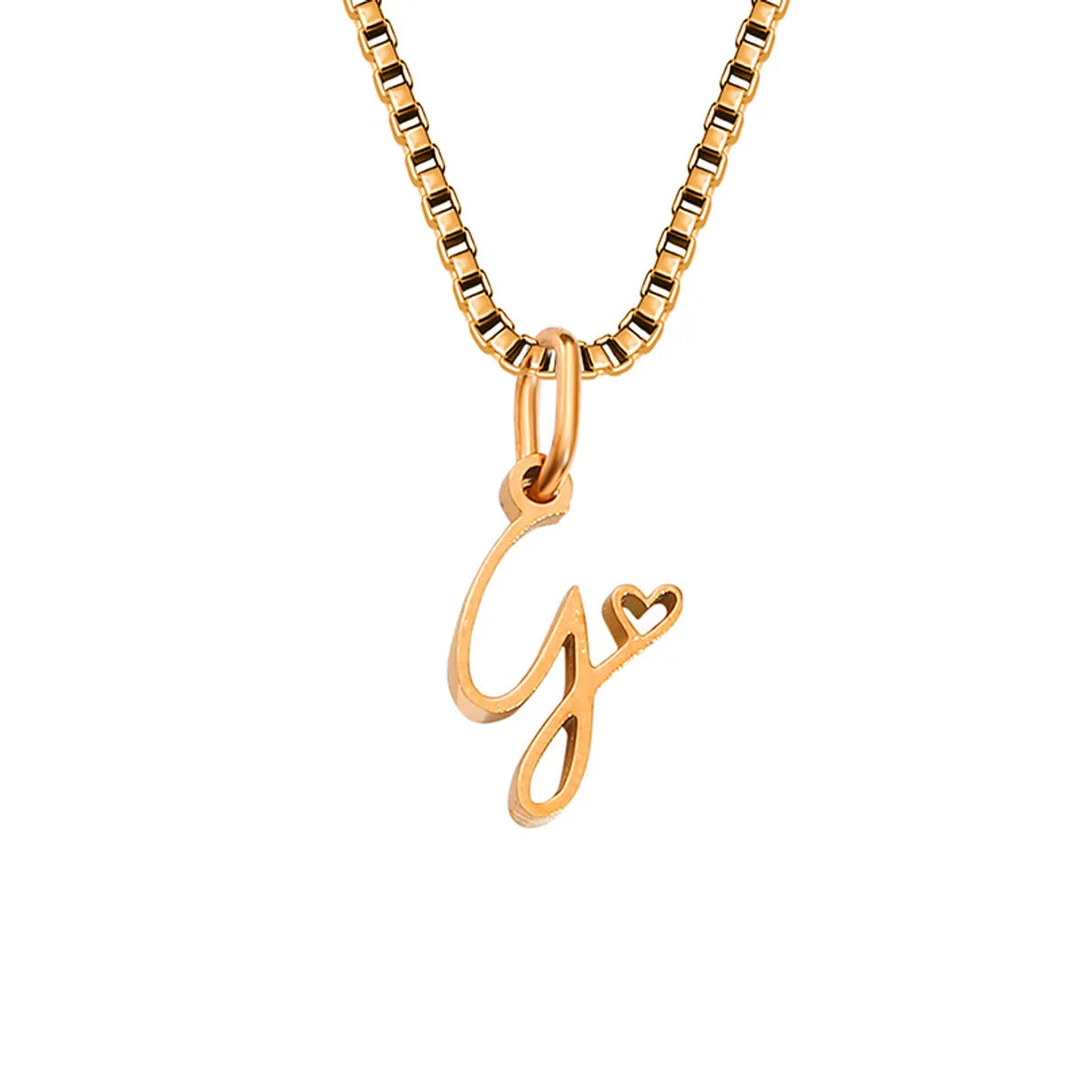 Simple Style Letter Stainless Steel Plating Gold Plated Pendant Necklace