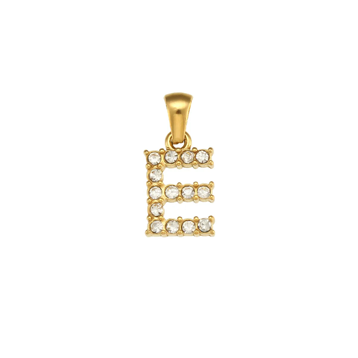 1 Piece 304 Stainless Steel Artificial Pearls Zircon 18K Gold Plated Letter Polished Pendant