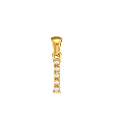 1 Piece 304 Stainless Steel Artificial Pearls Zircon 18K Gold Plated Letter Polished Pendant