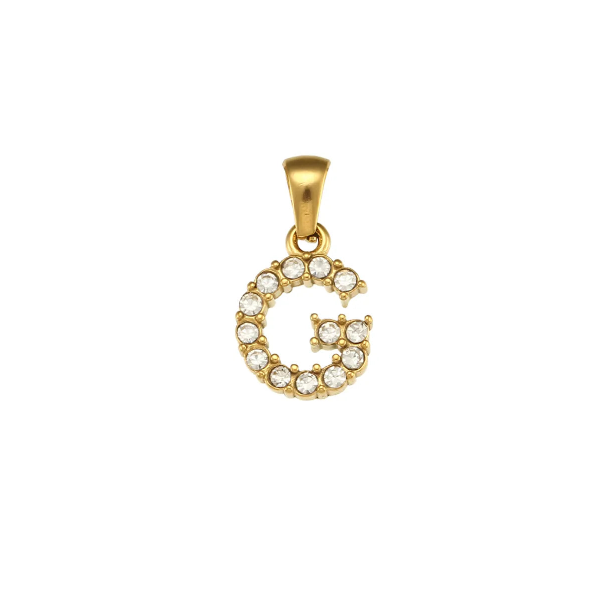 1 Piece 304 Stainless Steel Artificial Pearls Zircon 18K Gold Plated Letter Polished Pendant