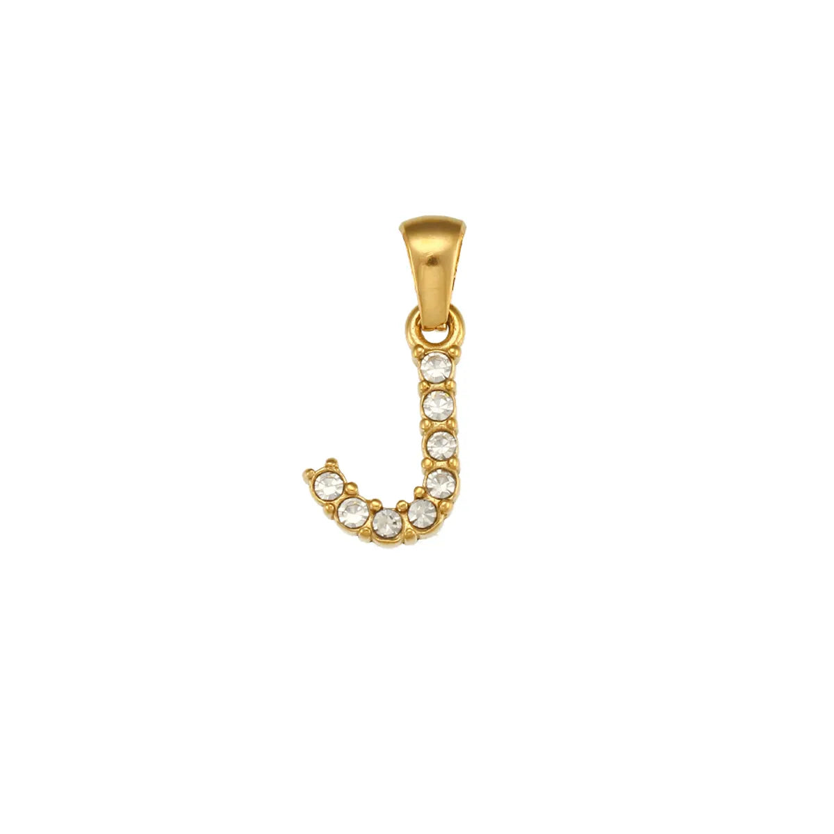 1 Piece 304 Stainless Steel Artificial Pearls Zircon 18K Gold Plated Letter Polished Pendant