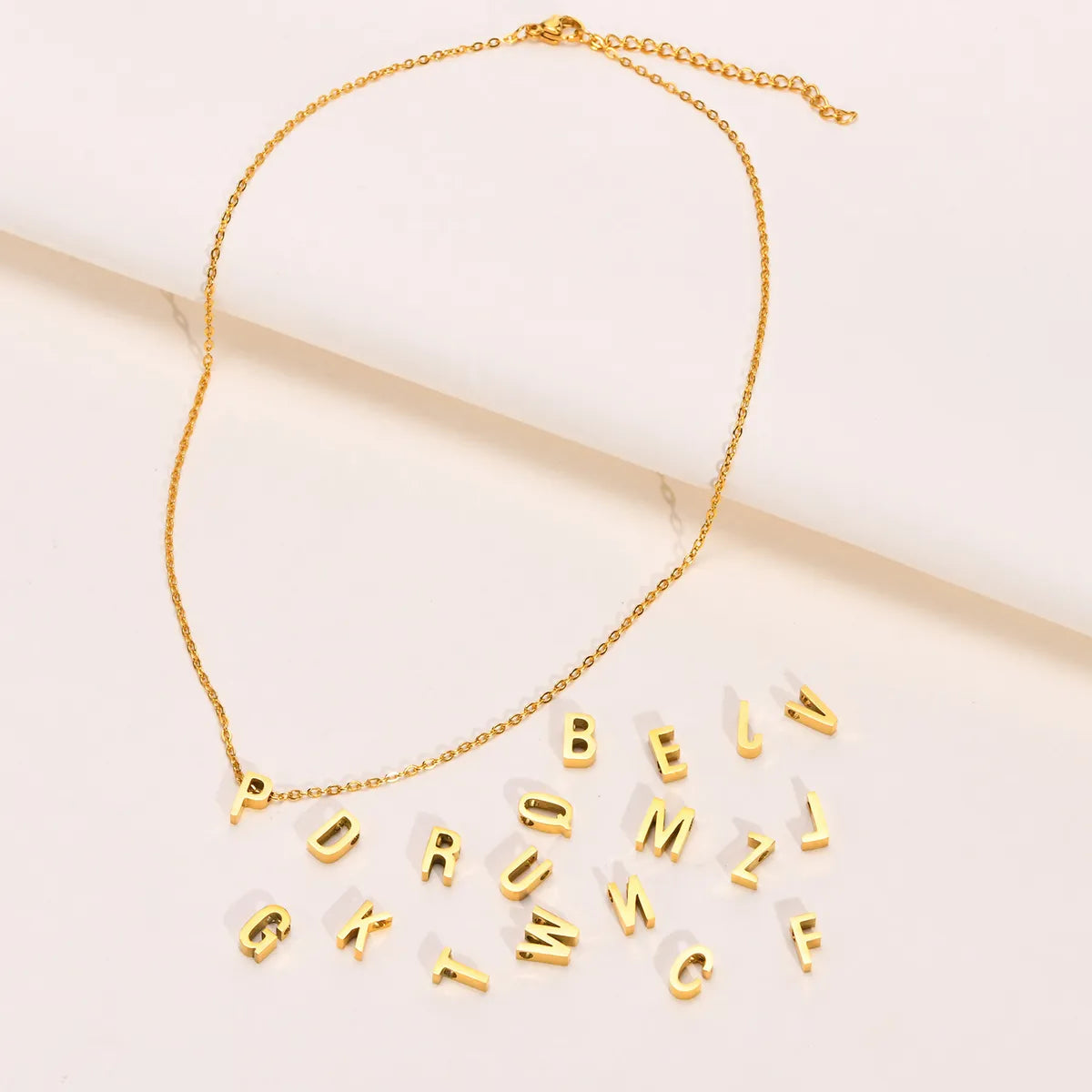 Wholesale Jewelry Simple Style Letter Stainless Steel Gold Plated Plating