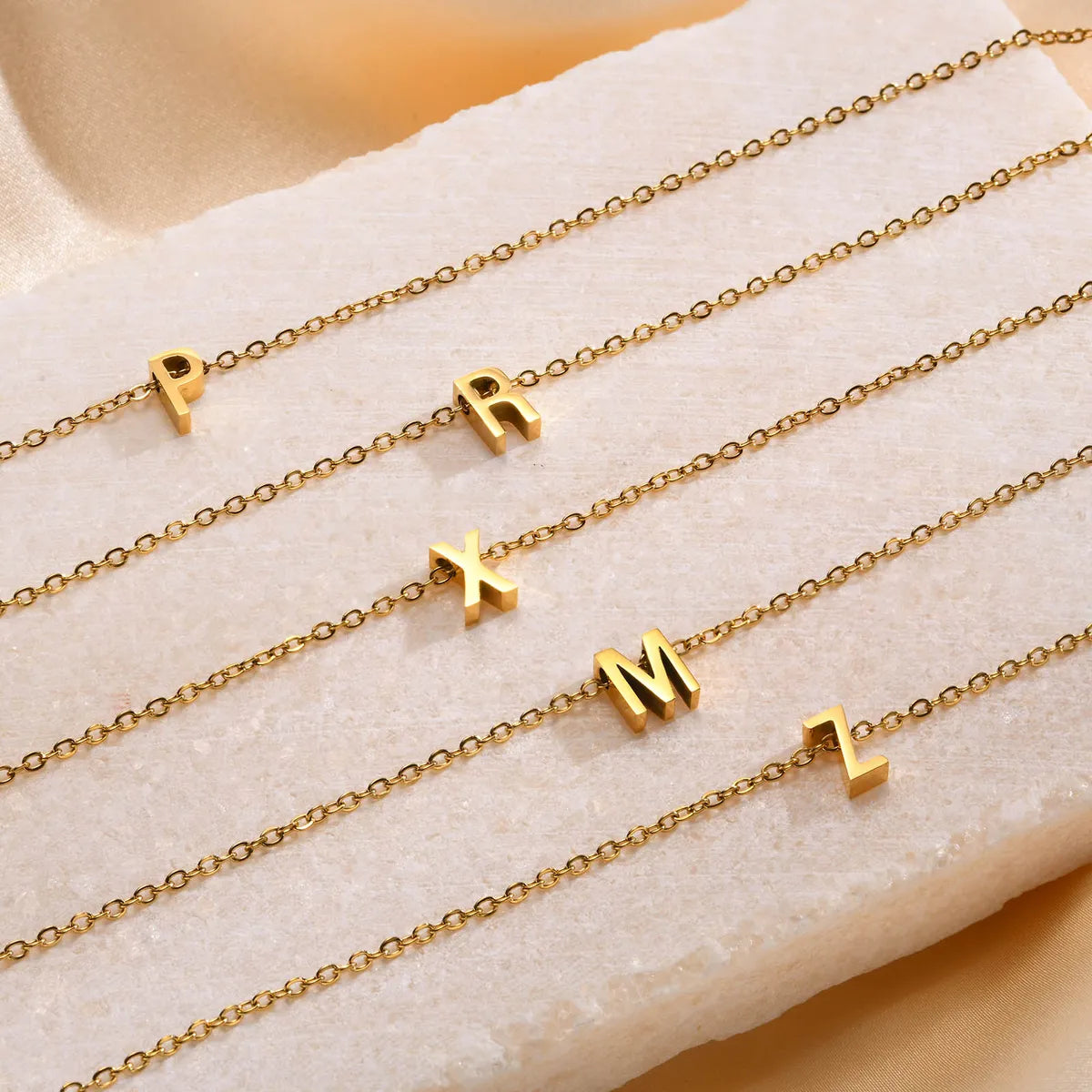 Wholesale Jewelry Simple Style Letter Stainless Steel Gold Plated Plating