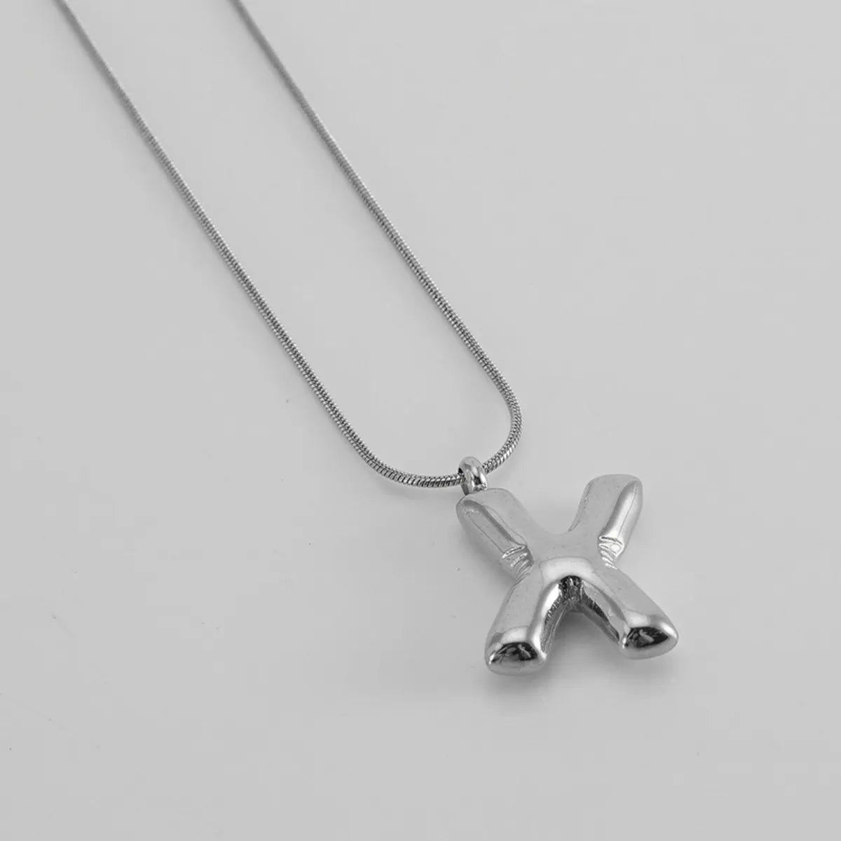 304 Stainless Steel Simple Style Polishing Letter Titanium Steel Pendant Necklace