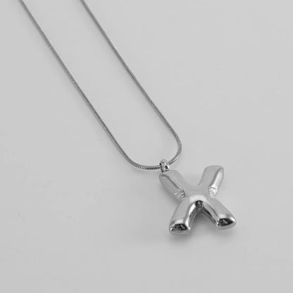 304 Stainless Steel Simple Style Polishing Letter Titanium Steel Pendant Necklace